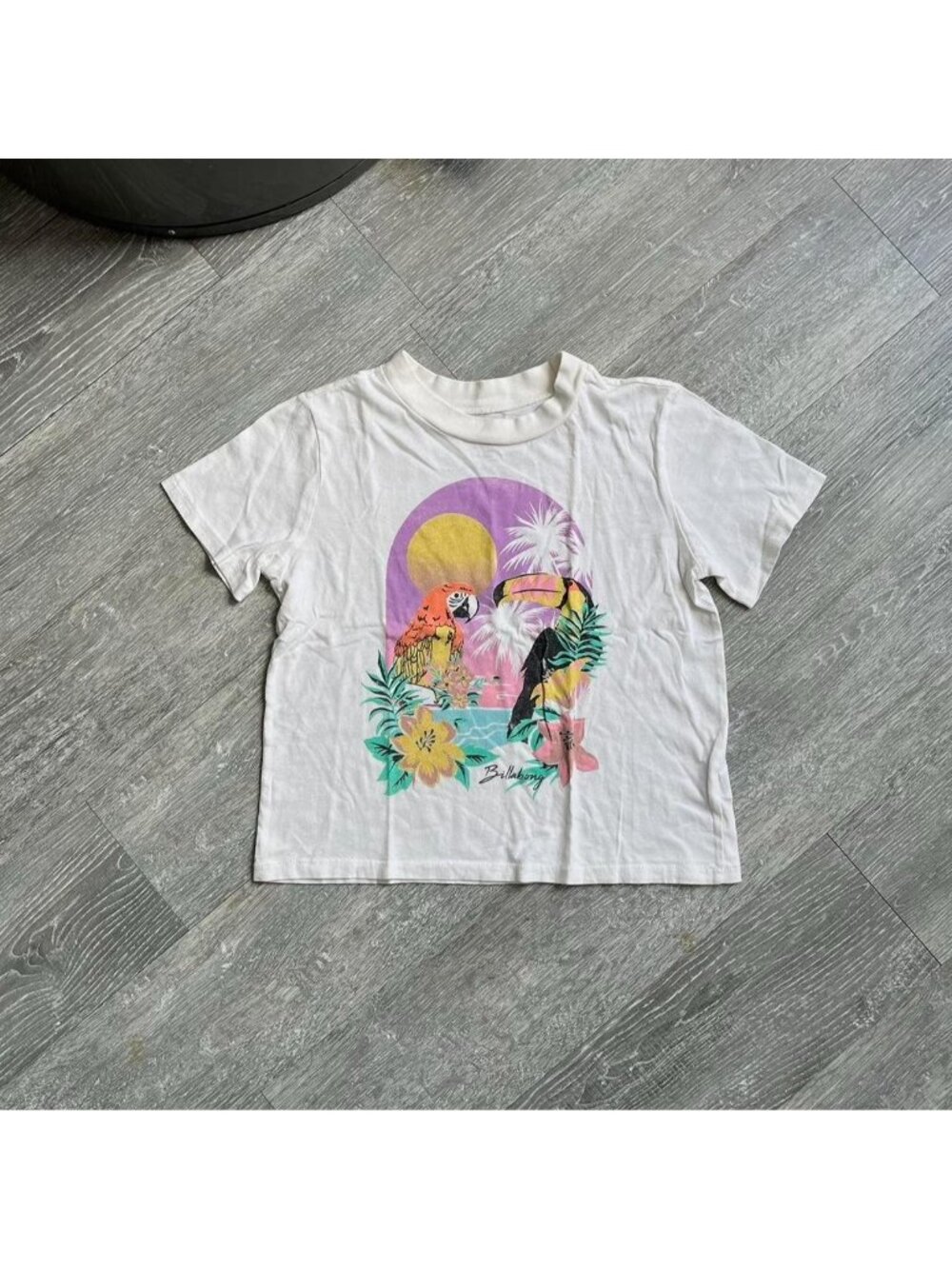 White / Multicoloured Billabong Graphic Tropical / Toucan Baby Tee / T-Shirt
